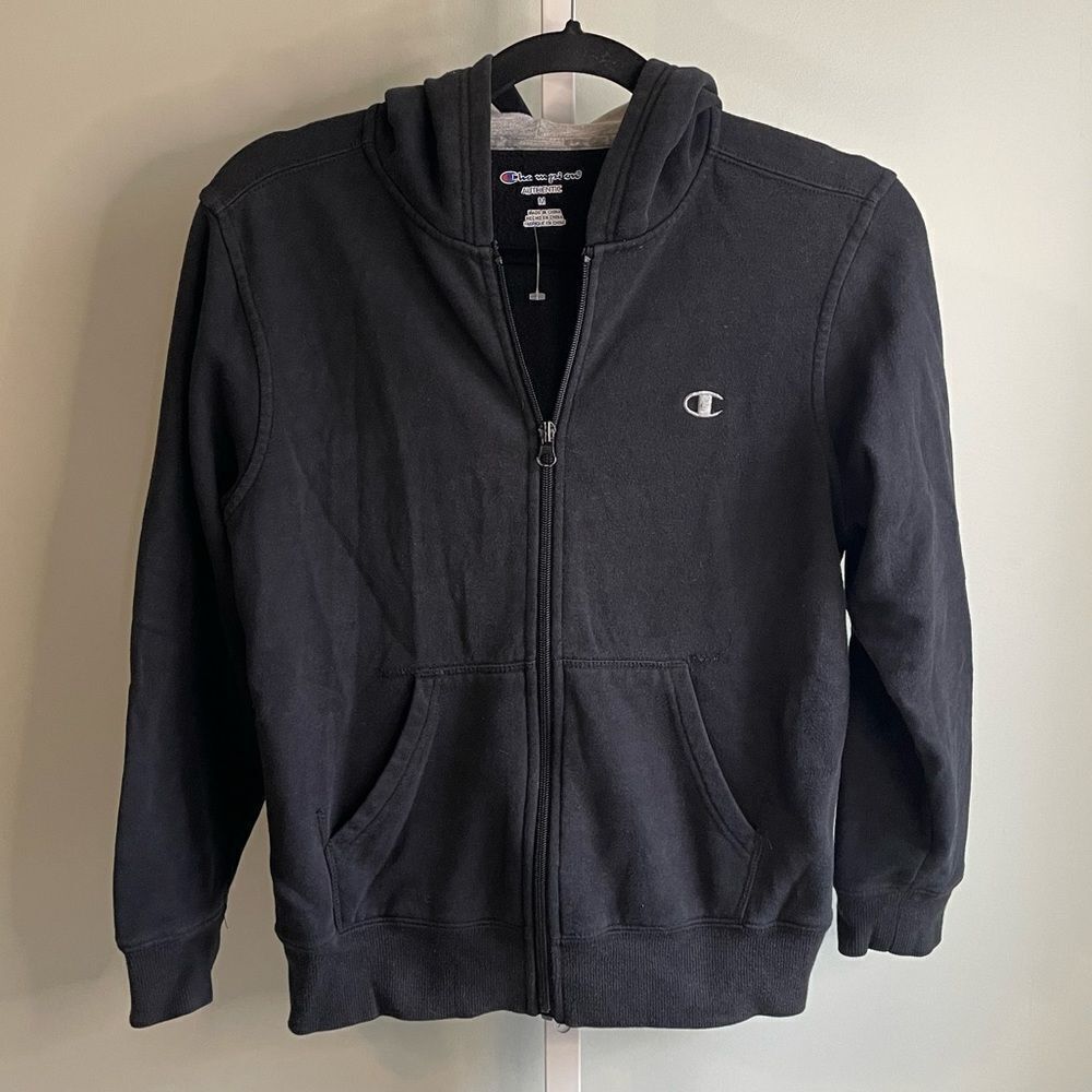 Champion Black Logo Full Zip Jacket